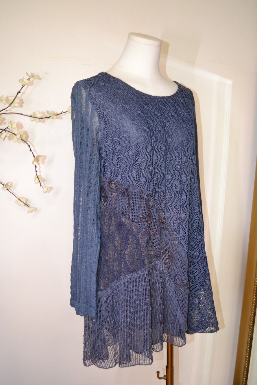 Y2K 90s Inspired Dark Grunge Fairy Unique Indie Mixed Pattern Dress Size L